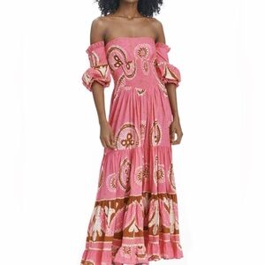 Love the Label Pink Off the Shoulder Maxi Dress